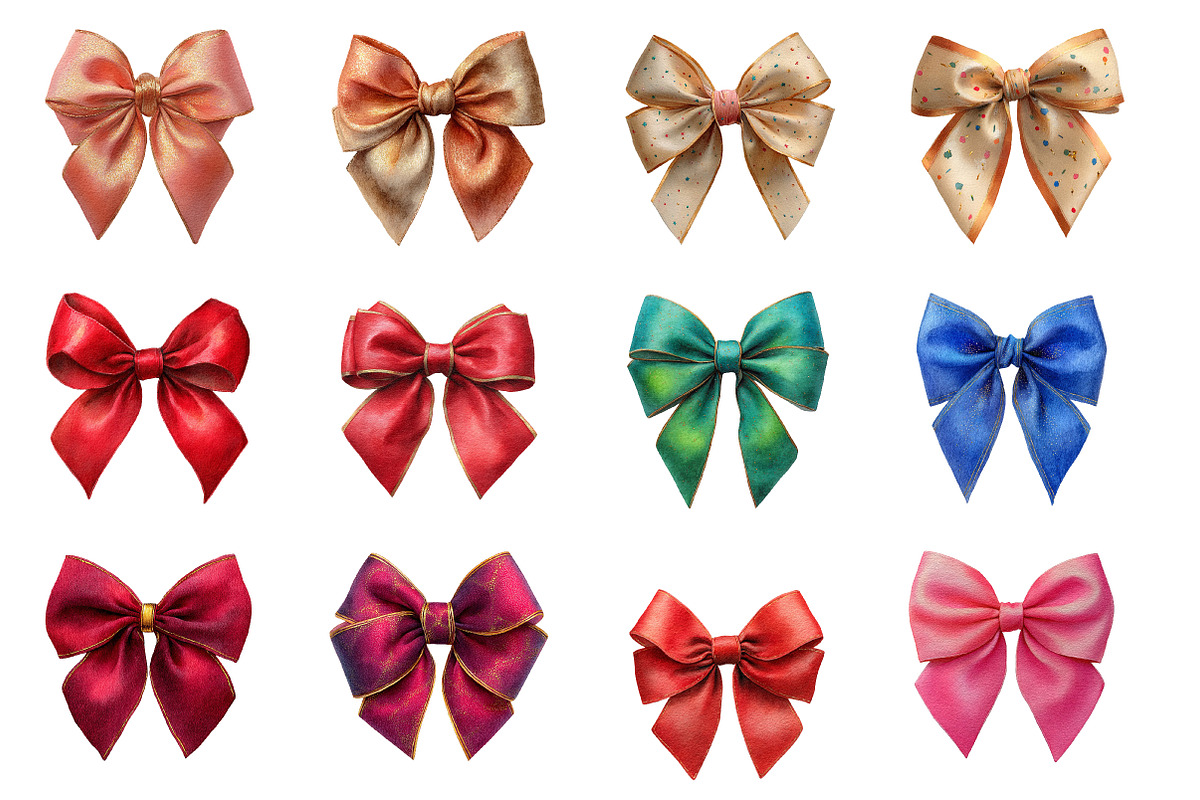 Watercolor New year Bow clipart, an Illustration by Designworld (Photo 2 of 5)