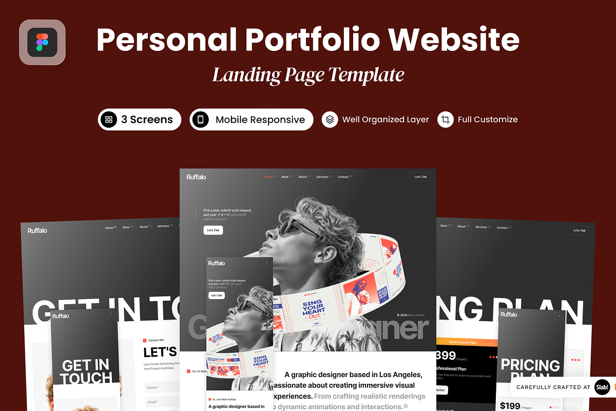 Ruffalo - Personal Portfolio Website, a Landing Page Template by SLAB! Design (Photo 1 of 5)