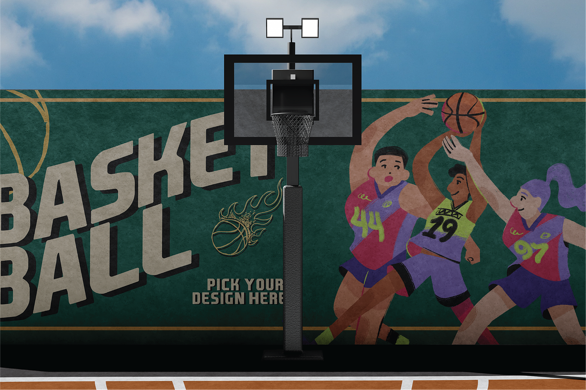 Basketball Court Mockup, an Advertising Mockup by Dudukbersama (Photo 2 of 4)