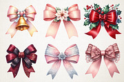 Coquette Christmas Bow Clipart, an Illustration by RobertsArt (Thumbnail 4 of 7)