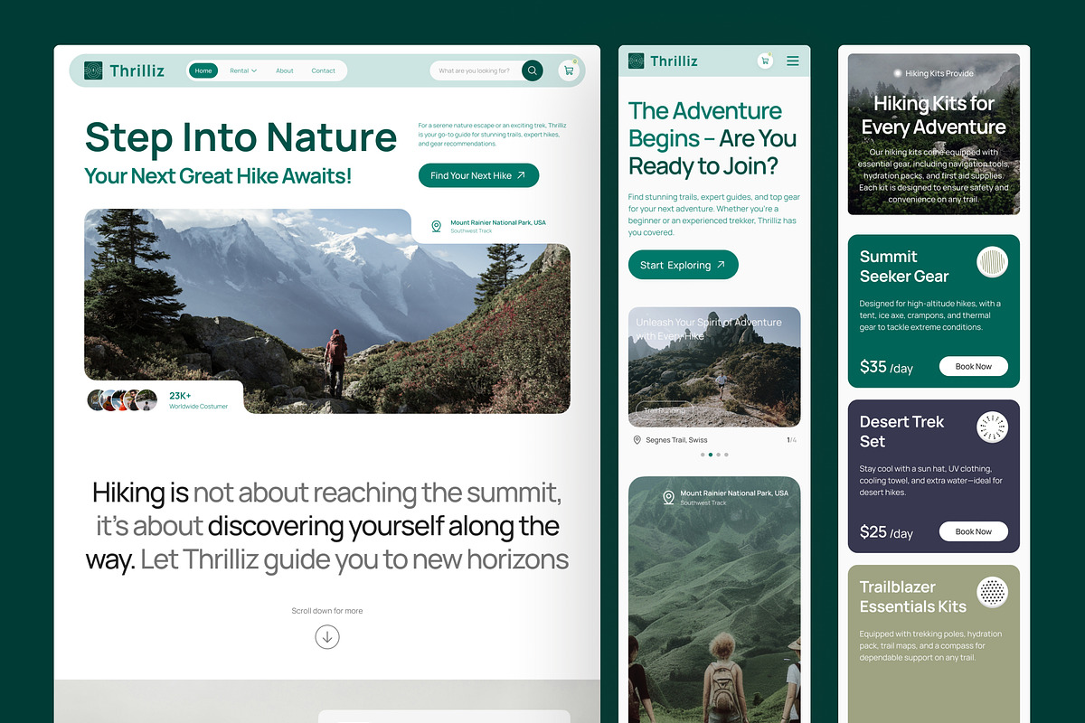 Hiking & Outdoor Activities Website, an UI Kit Template by peterdraw (Photo 7 of 7)