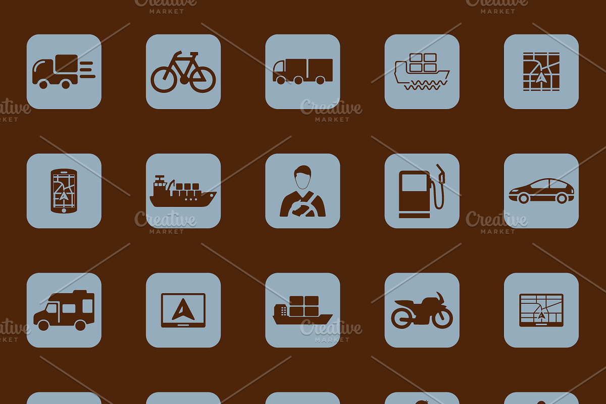 42 TRANSPORT simple icons, an Icon by Palau (Photo 2 of 5)