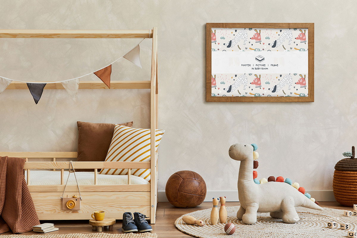 Landscape Frame in Baby Room Mock-up, a Print Template by Branda Keeps (Photo 6 of 30)
