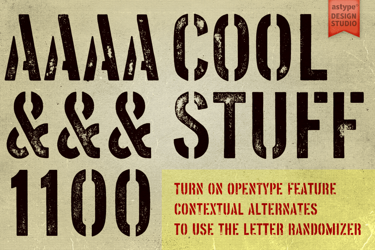 Vtg Stencil US No. 72 - Alt Rough, a Font by astype fonts (Photo 2 of 4)