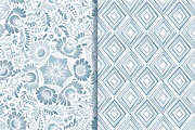 Set of 10 seamless pattern blue, a Pattern Graphic by NataLito (Thumbnail 5 of 6)