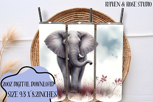 Watercolor Elephant 20oz Tumbler