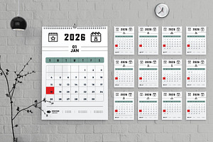 Modern Minimal Calendar Design 2026, a Stationery Template by MightyDesign