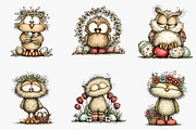 Whimsical easter owl clipart, an Illustration by CreationArt (Thumbnail 5 of 7)