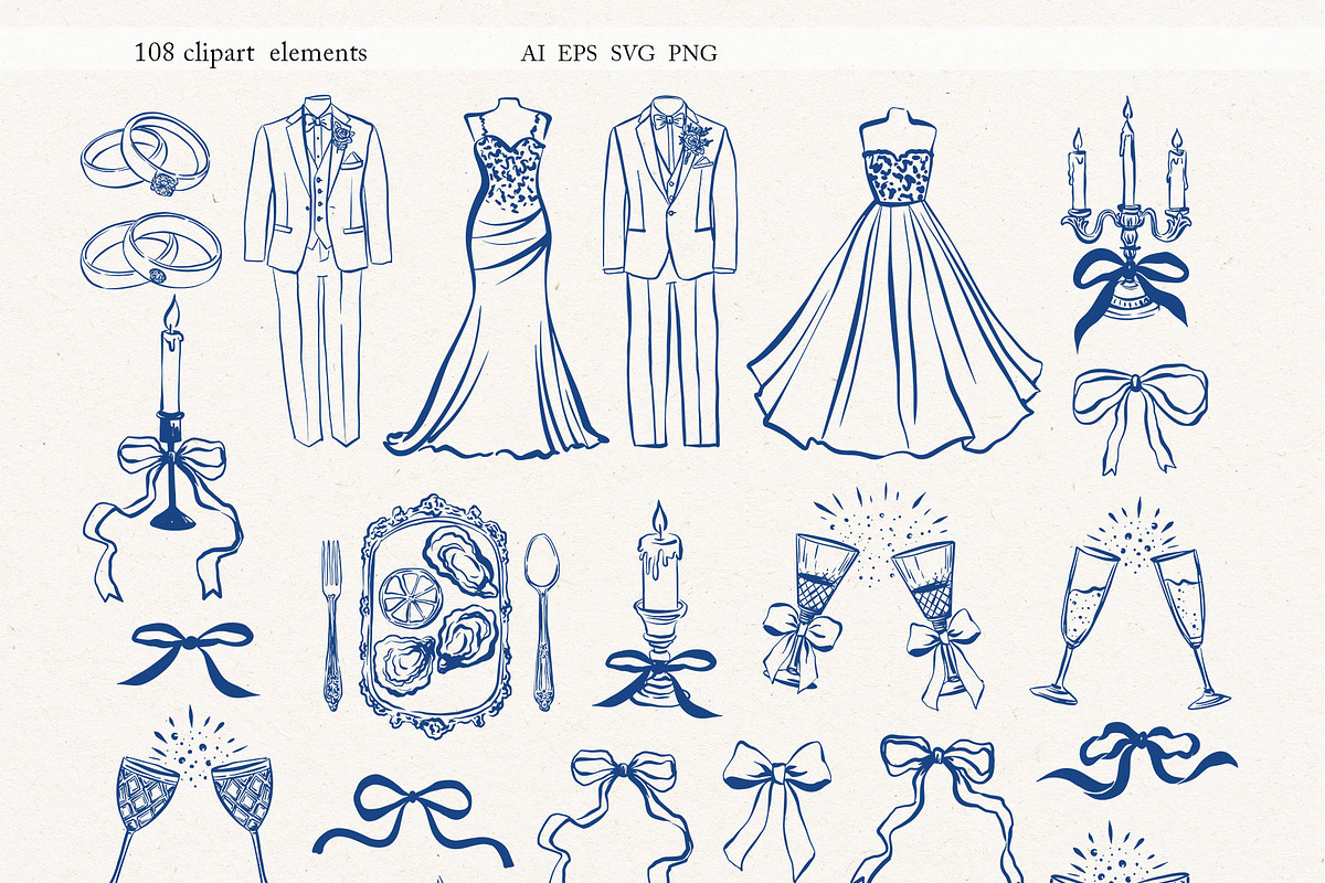 Italian Whimsical Clipart Set, an Object Illustration by Jenny Quince (Photo 3 of 15)