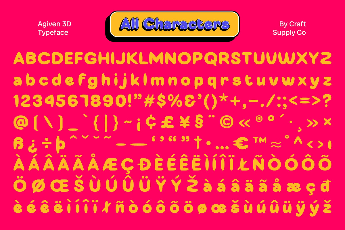 Agiven 3D, a Sans Serif Font by Craft Supply Co. (Photo 8 of 8)