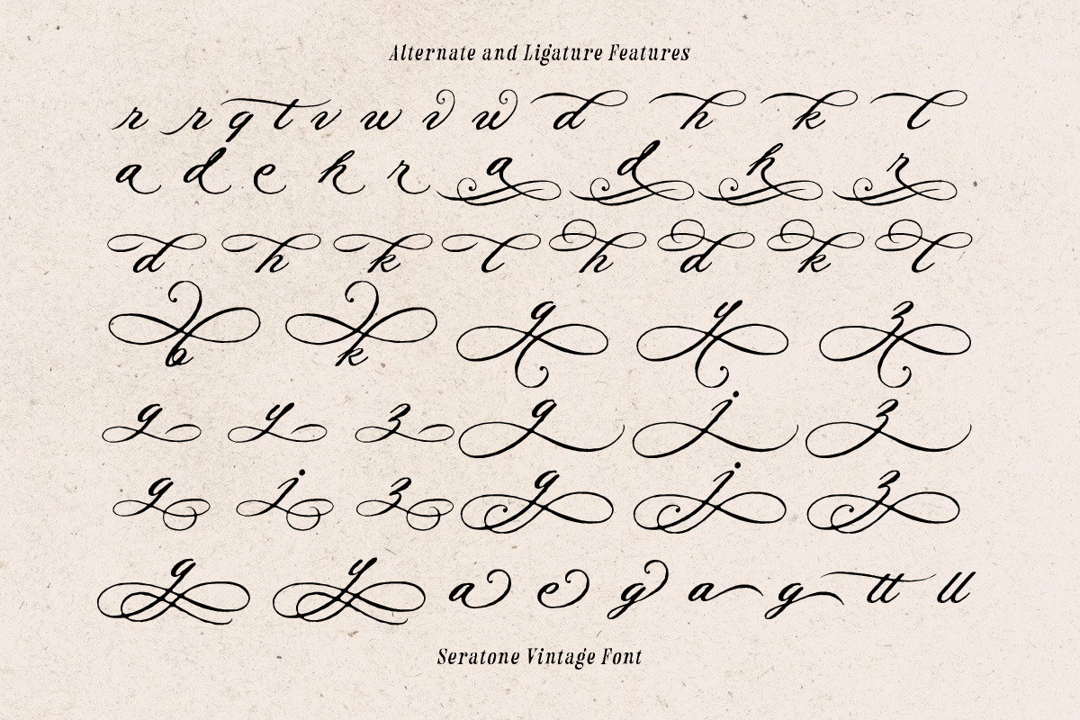 Seratone Vintage Wedding Script, a Script Font by Letterhend Studio (Photo 7 of 10)