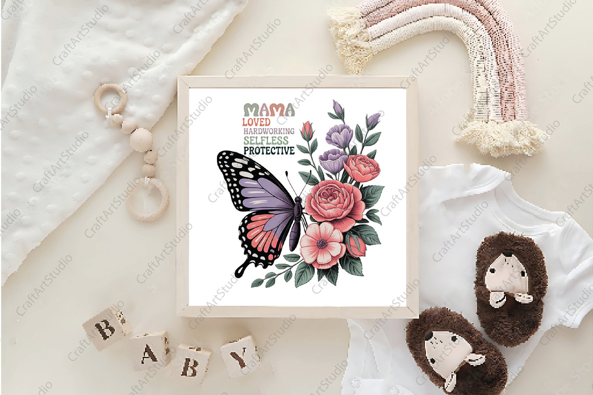 Mama Floral Butterfly PNG, an Illustration by CraftArtStudio (Photo 4 of 4)
