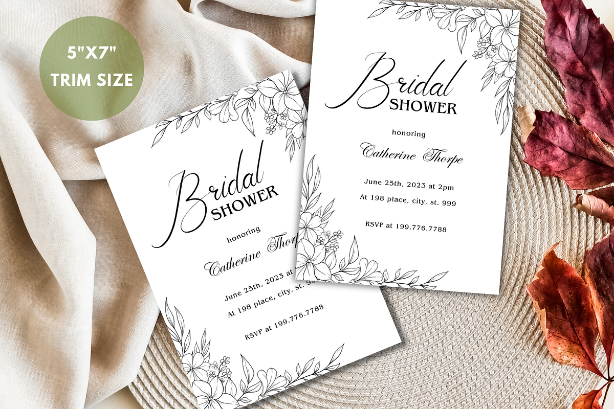 Bridal Shower Invitation Template, an Invitation Template by SimoDigitalArt (Photo 3 of 10)
