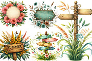 Summer Empty Sign & Wildflowers PNG, an Illustration by Designking (Thumbnail 2 of 4)