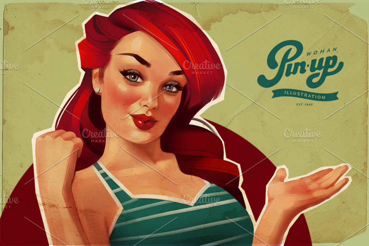 Pin-up woman, an Illustration by Ira Cvetnaya (Photo 1 of 3)
