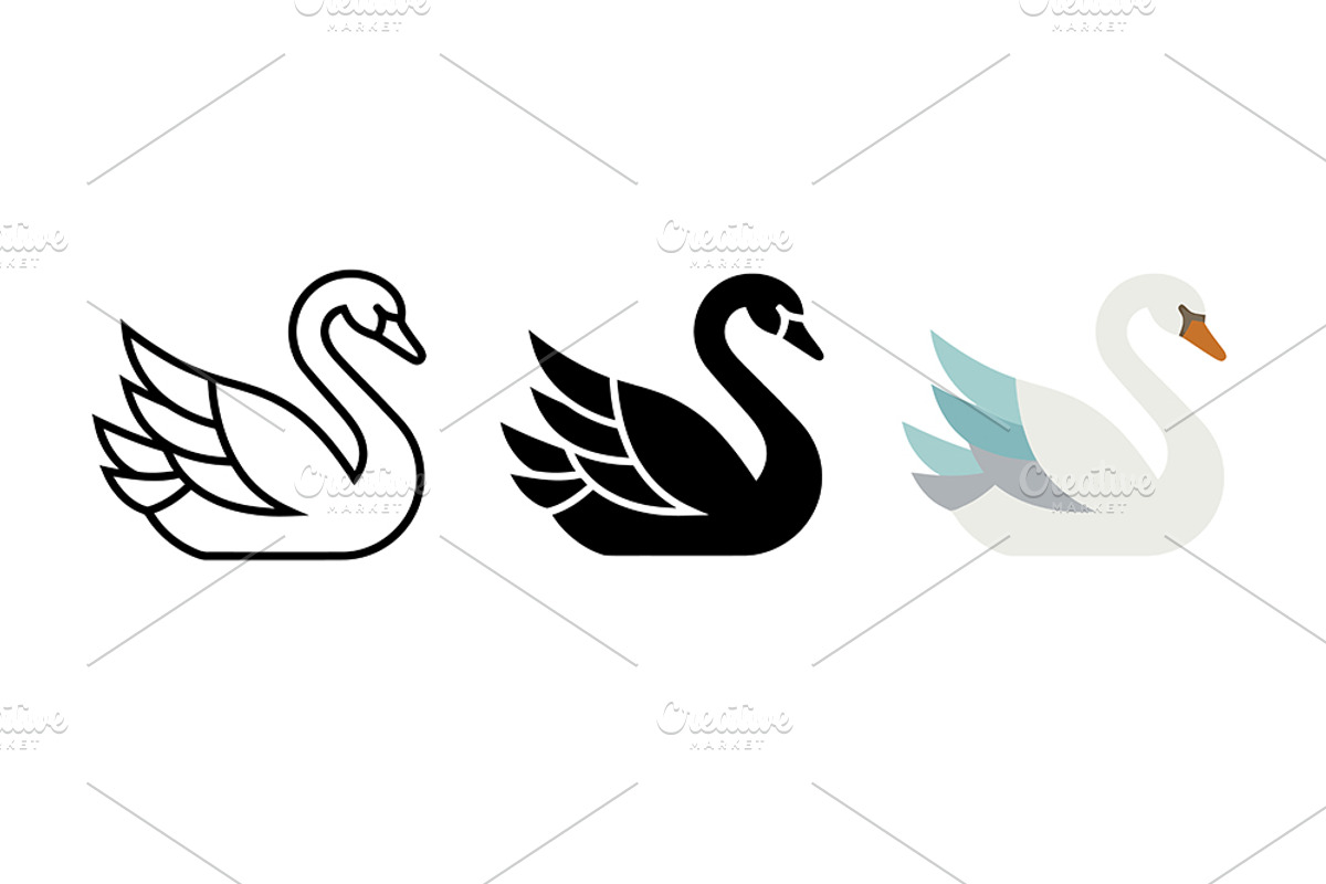 Elegant Swan Vector Design, a Solid Icon by Artonix (Photo 2 of 2)