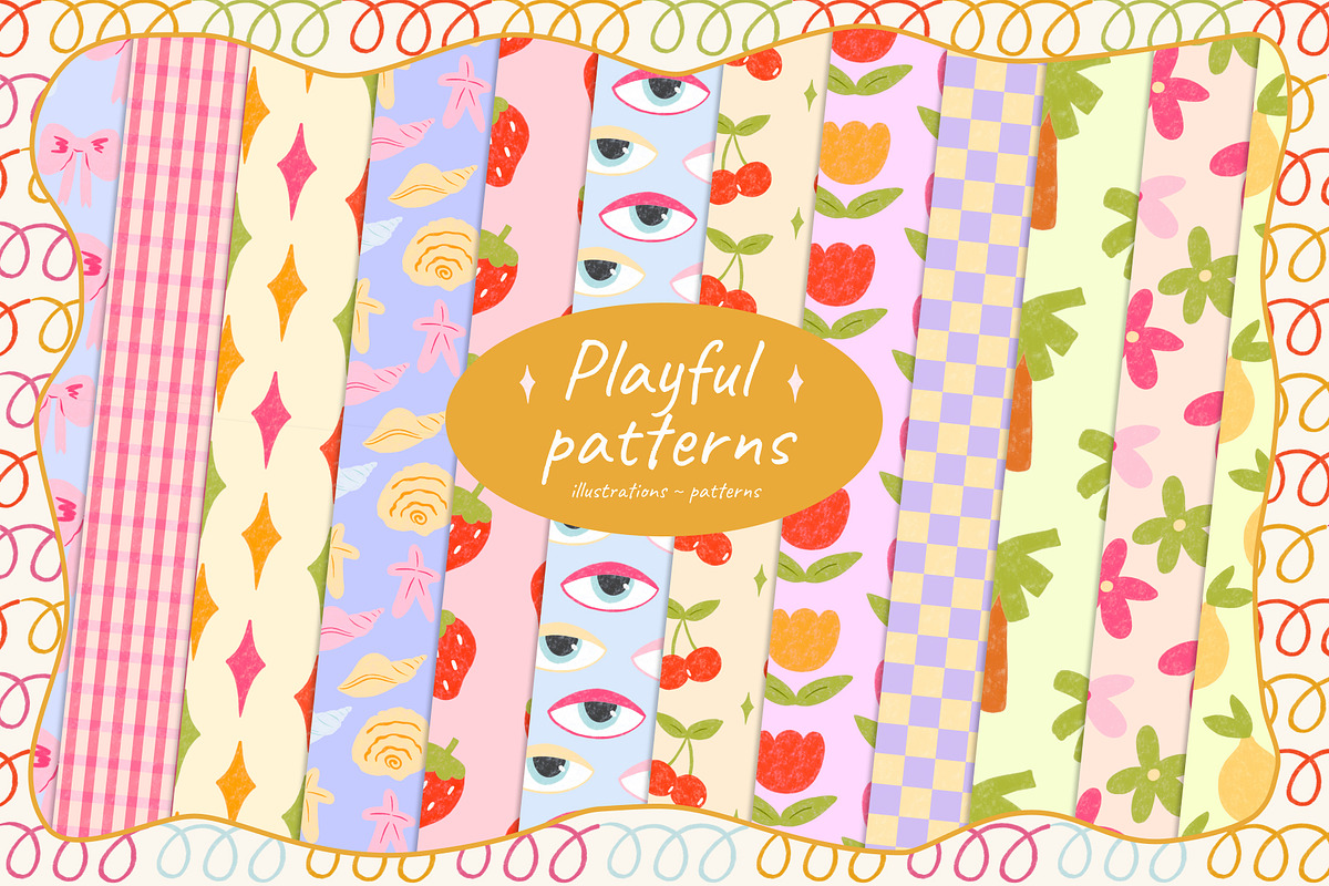 Whimsy & Play Patterns, a Pattern Graphic by Feelsoul (Photo 1 of 12)
