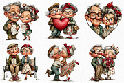 Romantic Elderly Couple Png Bundle, an Illustration by Craft Nest (Thumbnail 5 of 11)