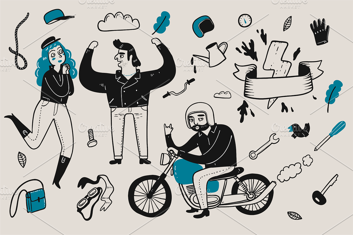 Hand drawn daily life activities, a Person Illustration by Huza Studio (Photo 8 of 9)