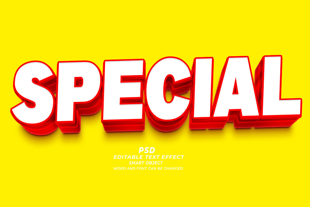 Special PSD 3d Editable Text Effect, a Layer Style Add-On by TrueVector