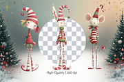Quirky Christmas Clipart Characters, a Seasonal Illustration by Print Haven Mochi Vintage (Thumbnail 2 of 7)