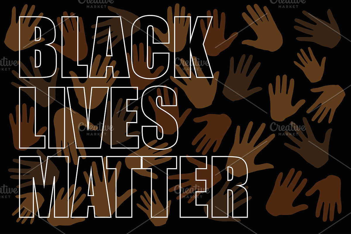 Black lives matter, different hands, a Person Illustration by Sonjachni