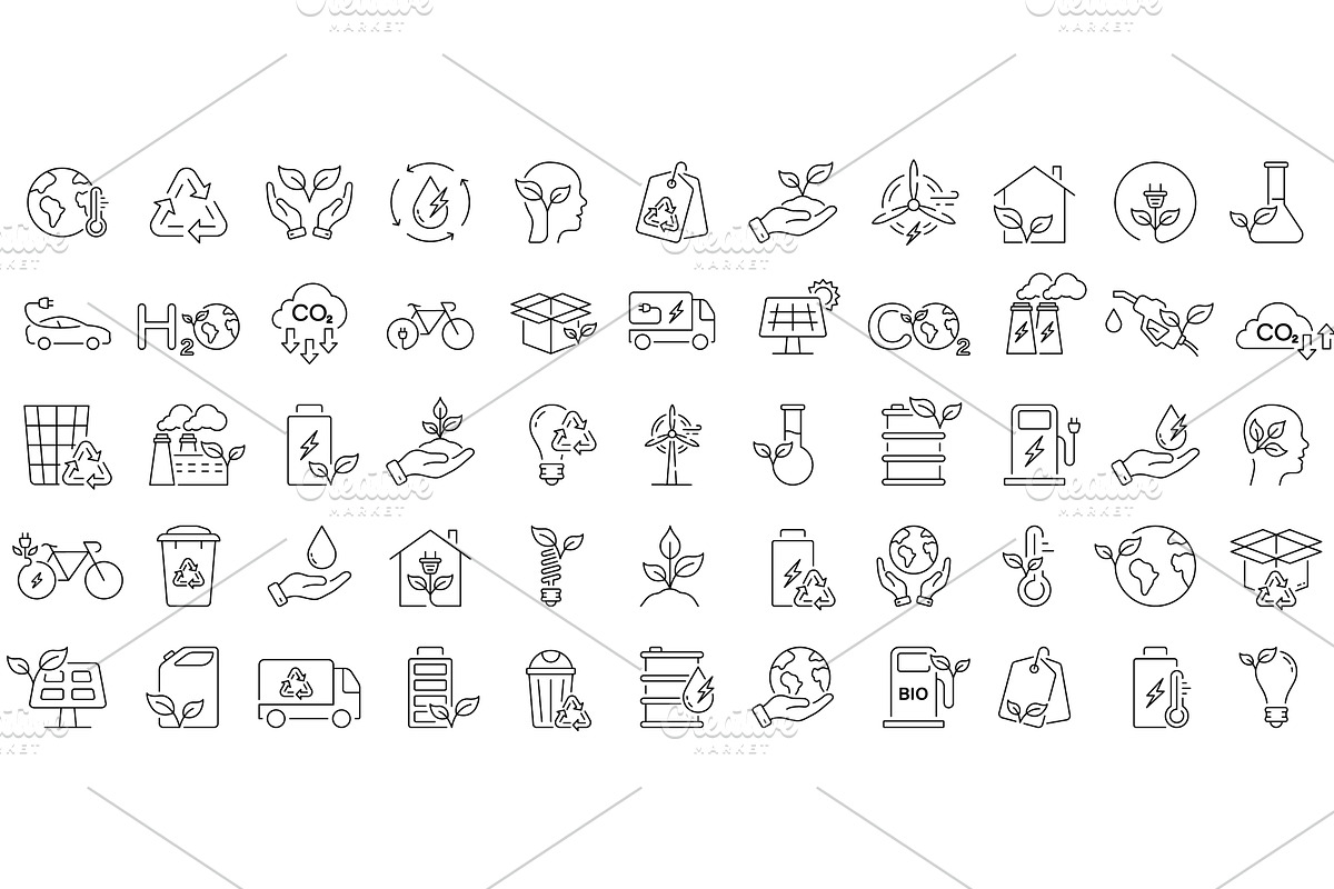 Eco Alternative Natural Icons, an Object Illustration by Gentle Studio