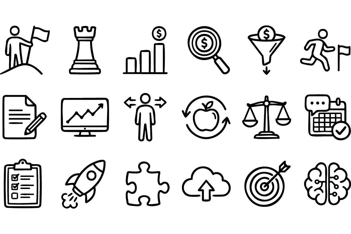 Business Strategy Icon Set, an Illustration by designvectx (Photo 2 of 3)