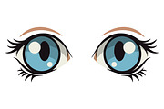 Anime Style Vector Set of Flat Eyes., a Person Illustration by Gomolach (Thumbnail 20 of 25)