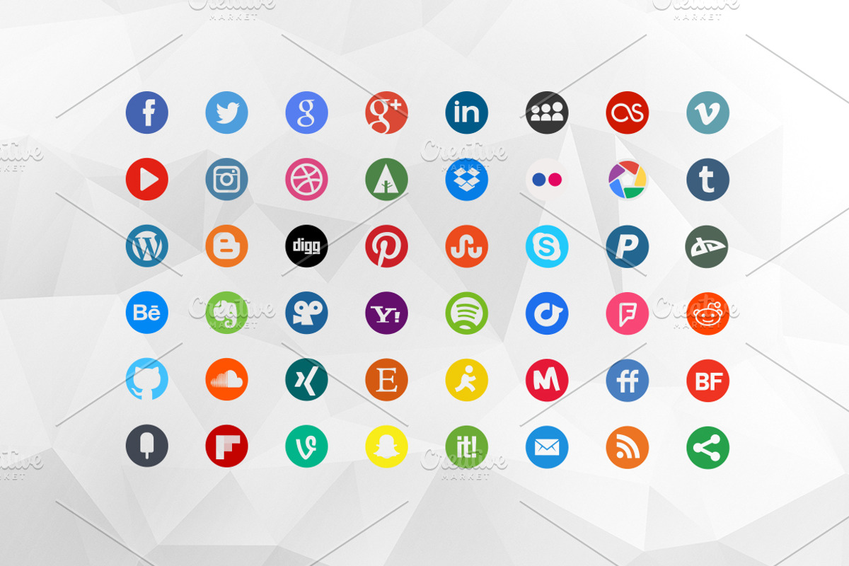 Round Social Media Icons preview 2