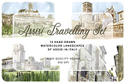 Assisi Travelling Set Watercolors, a Texture Illustration by Simple Design (Thumbnail 1 of 3)