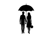 50 Couple Umbrella Silhouette Bundle, an Illustration by Designs_River (Thumbnail 43 of 51)