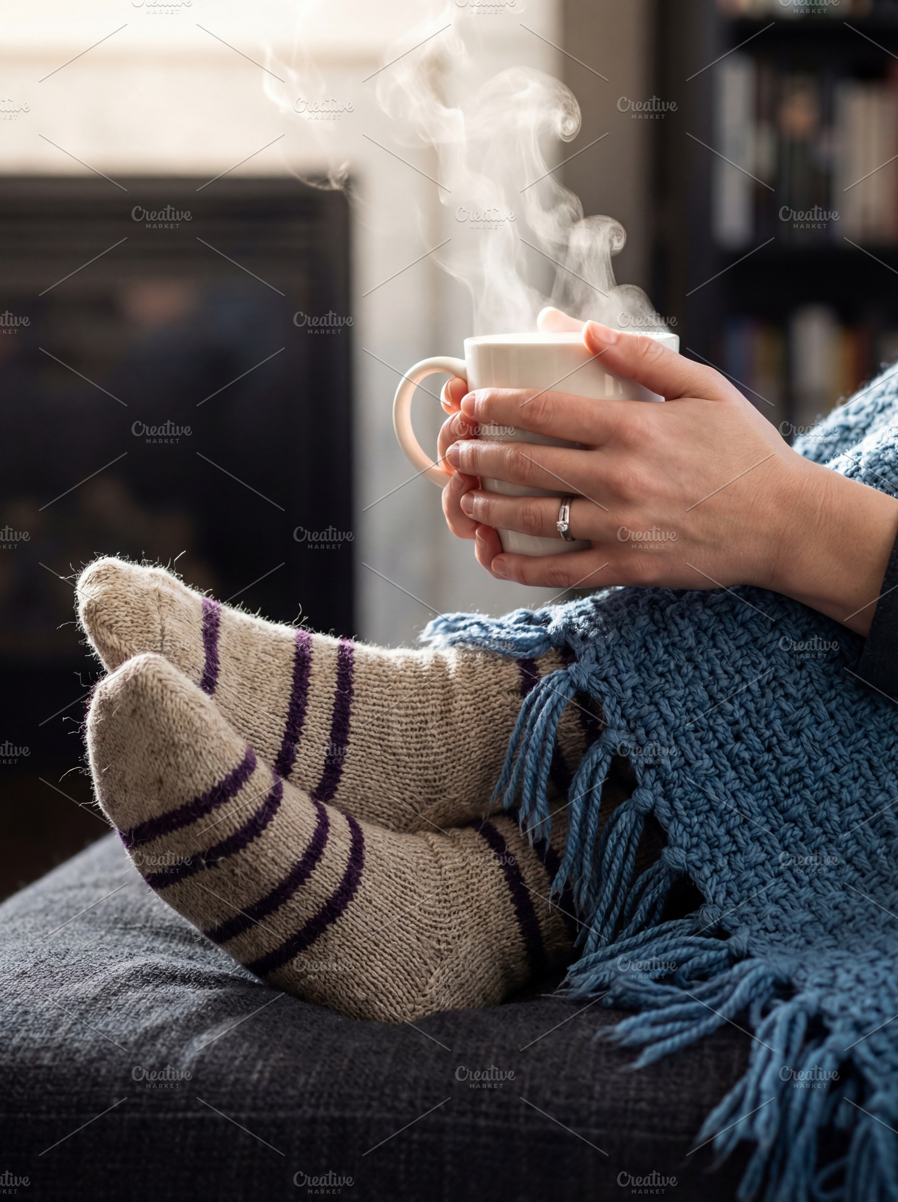 Woman's Hands Holding Steaming Mug, a Person Photo by Virgo Studio