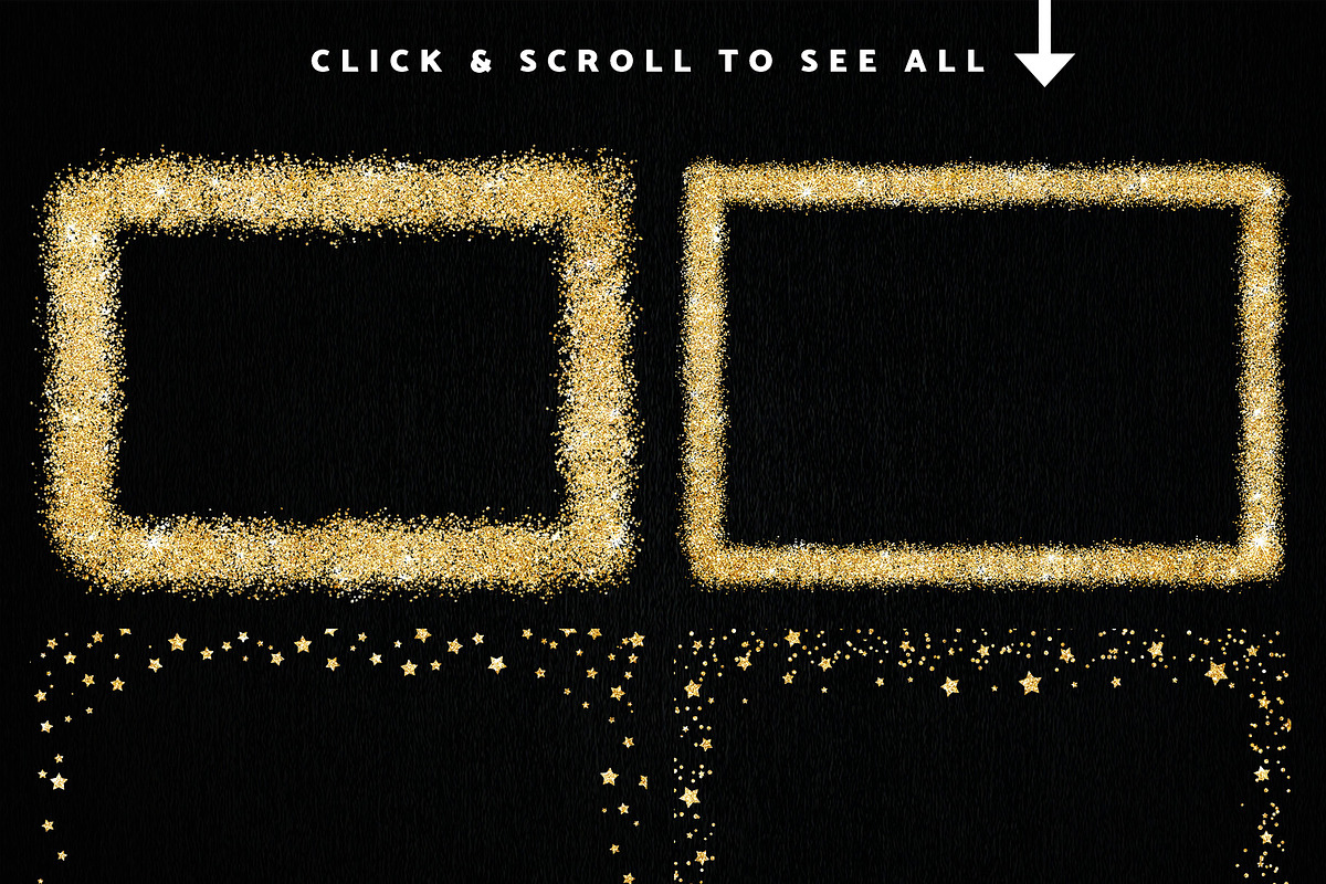 Gold Glitter Overlay Frames Borders, a Texture Graphic by Nifty Template Studio (Photo 6 of 9)