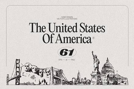 City skylines of the The USA, a Work Illustration by TheMountBirdStudio