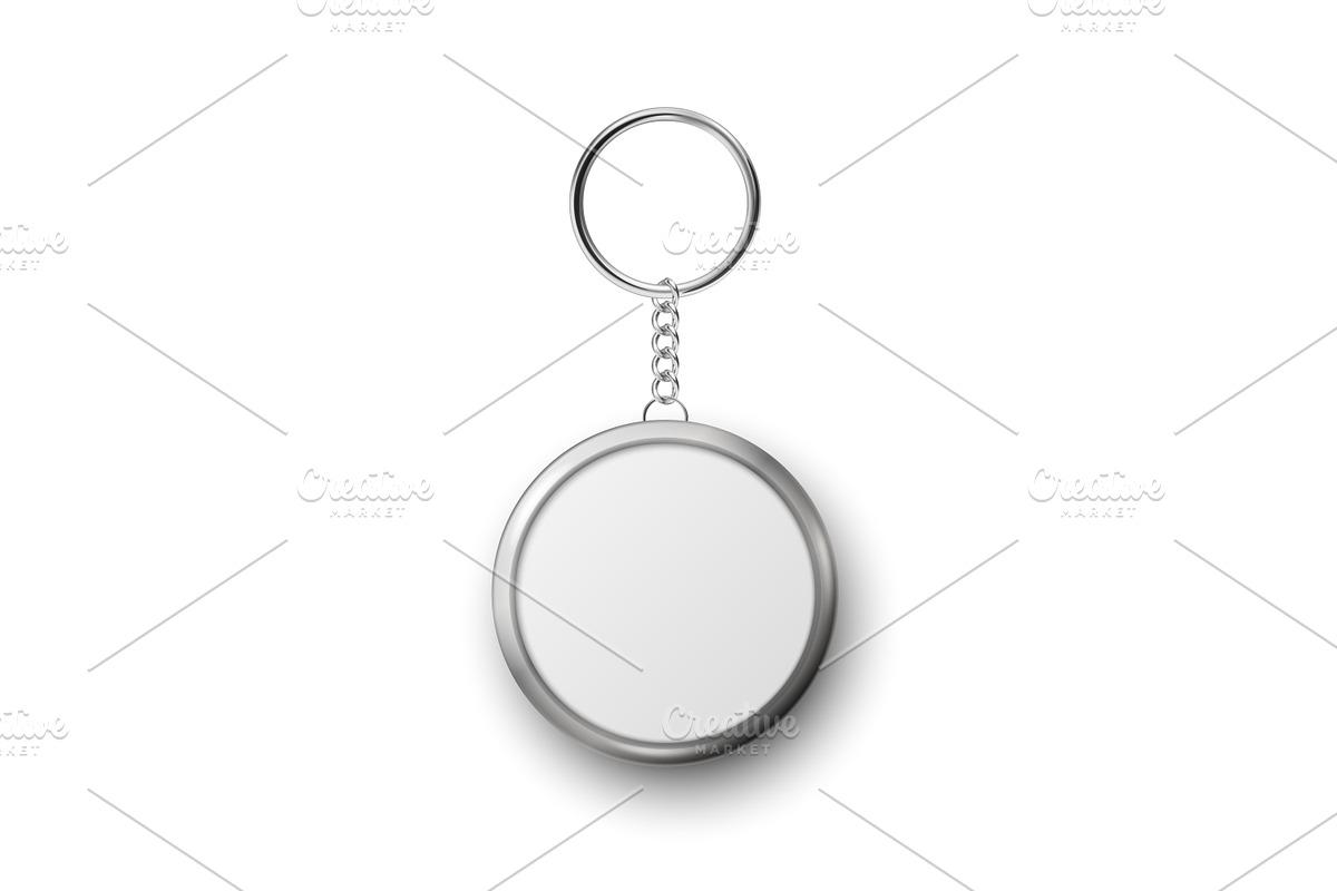 Vector Keychain with Ring and Chain., an Object Graphic by Gomolach (Photo 4 of 5)
