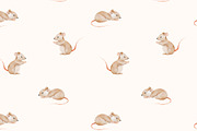 Seamless patterns cute mous, flowers, a Pattern Graphic by Pattern + watercolor (Thumbnail 6 of 13)