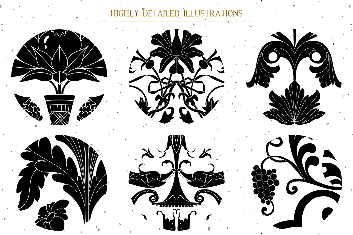 Arabesque Ornaments Collection, a Decorative Illustration by GVGraphics (Photo 9 of 15)