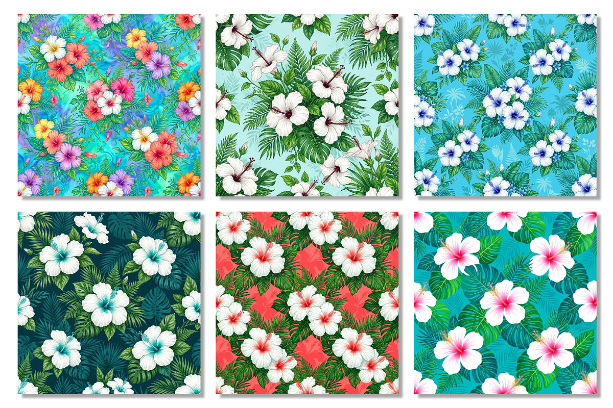 Hibiscus Flowers Digital Pattern, a Pattern Graphic by Dream Creation (Photo 4 of 7)