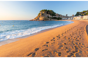 Beach and fortified old town at, an Architecture Photo by kavalenkava
