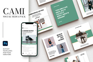Cami Instagram Templates Set | PS, a Social Media Template by Anna Studio