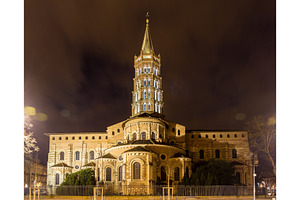 Basilica of st sernin by night in toulouse france stock photo containing, an Architecture Photo by Leonid Andronov