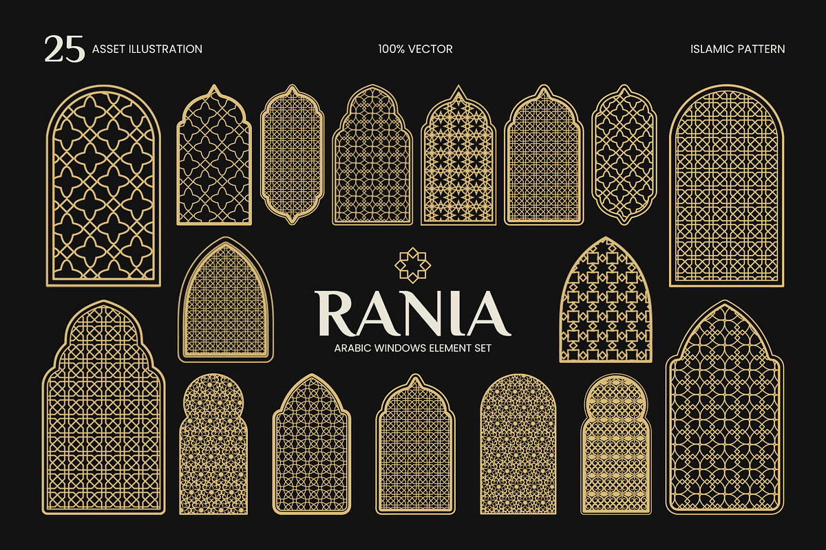 Rania - Arabic Windows Element Set, a Pattern Graphic by Invisual Studio (Photo 1 of 10)