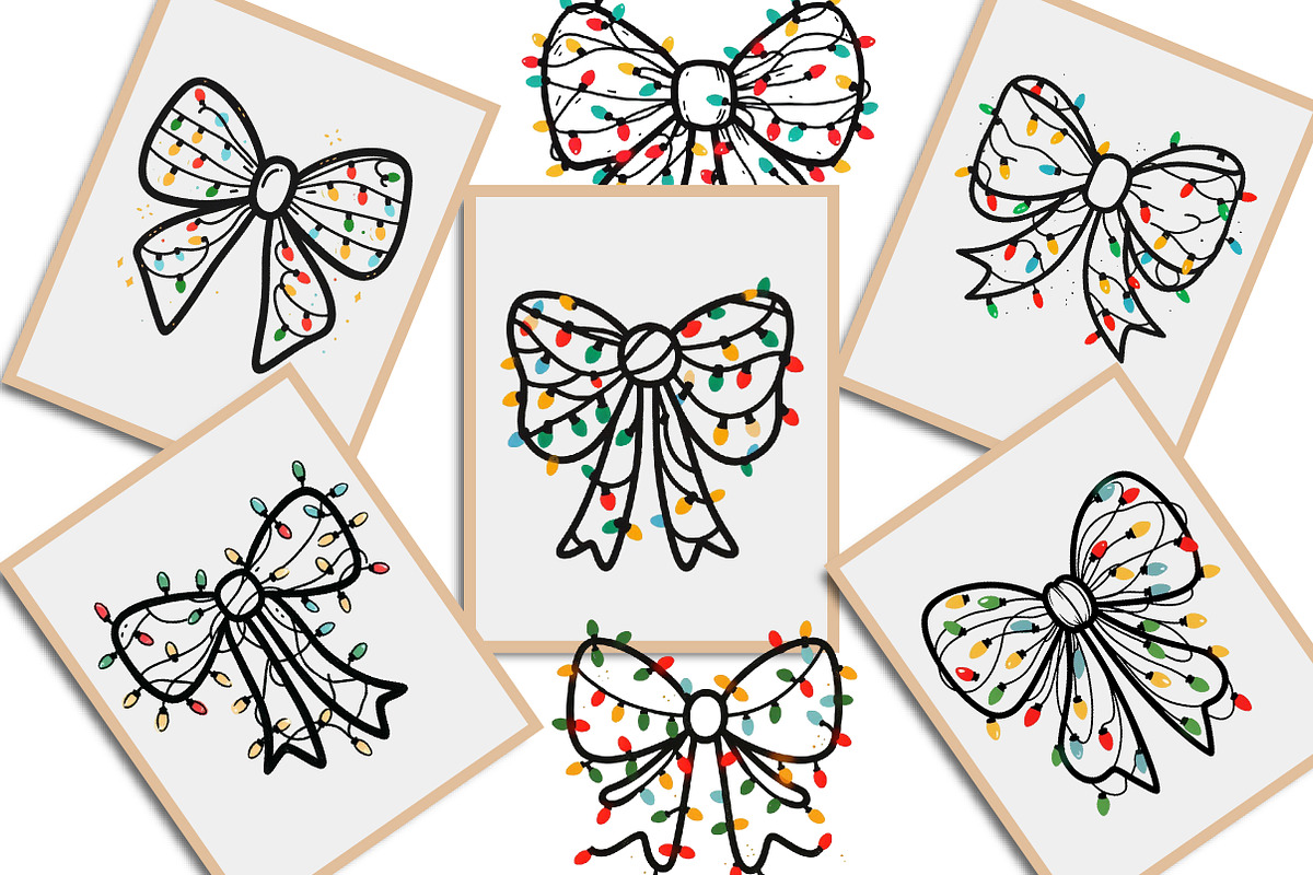 Christmas Light Coquette Bow PNG, an Illustration by Creative Art (Photo 7 of 9)