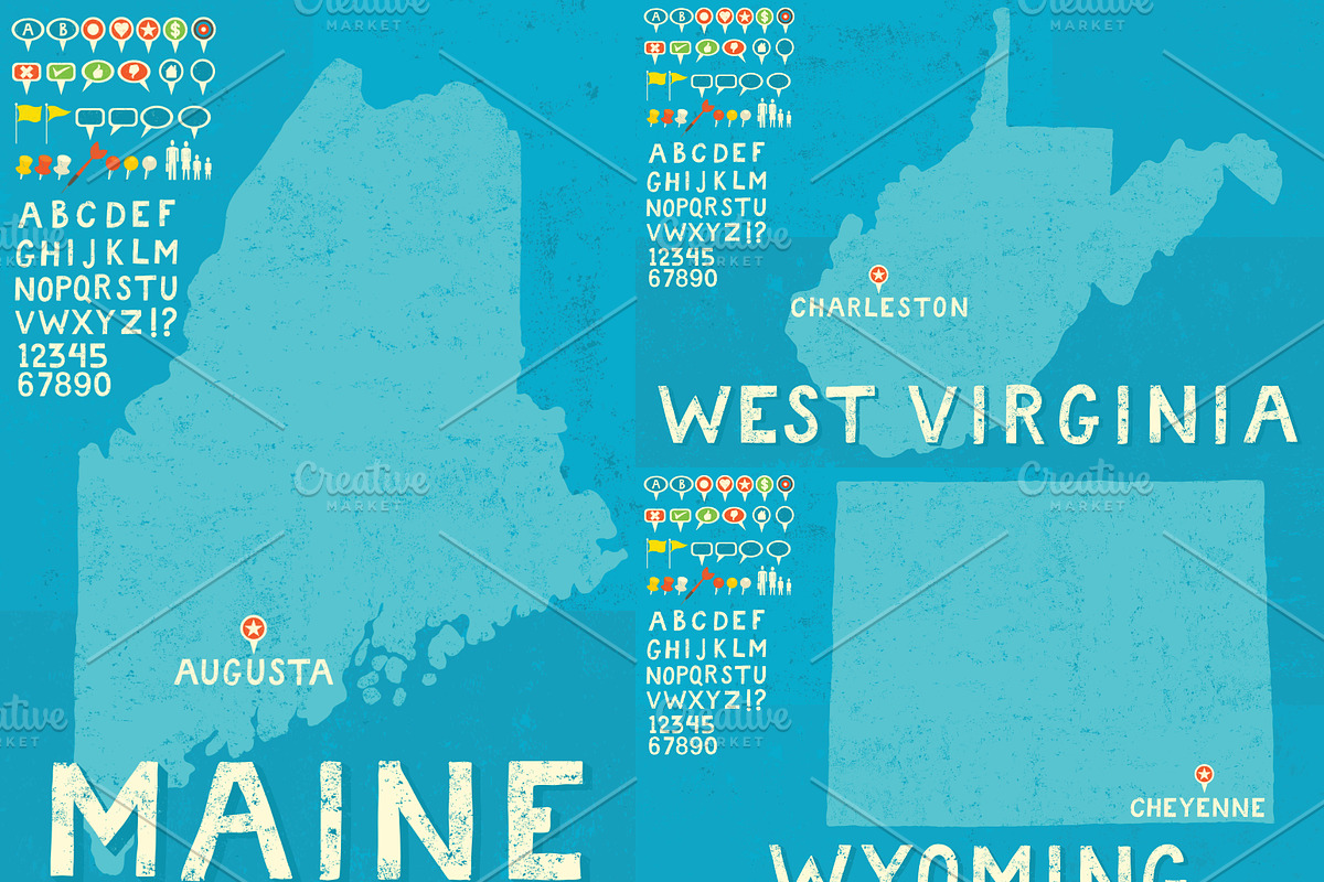 Maps of All 50 United States, a Person Illustration by retrorocket (Photo 3 of 8)