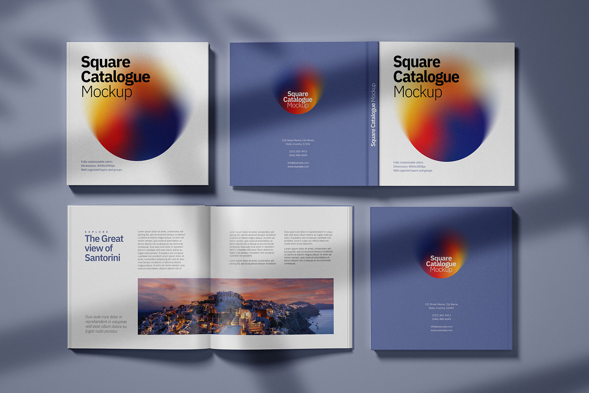Square Catalogue, Magazine Mockup, a Print Template by Deeplab (Photo 13 of 17)