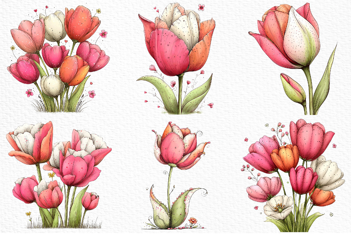 Whimsical Spring Tulip Flower Png, an Illustration by Craft Nest (Photo 5 of 11)