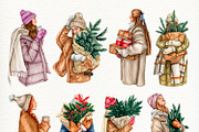 Watercolor winter fashion girls, a Person Illustration by CrystalinaShop (Thumbnail 2 of 2)