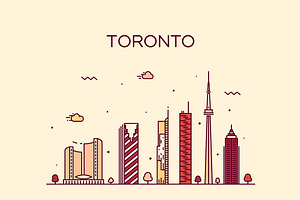 Toronto skyline, an Illustration by TheMountBirdStudio