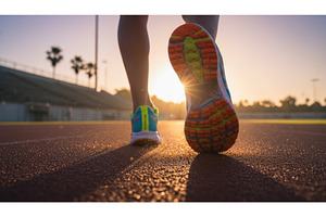 Close up view of running shoes on a, a Sports & Recreation Photo by Igor Tichonow
